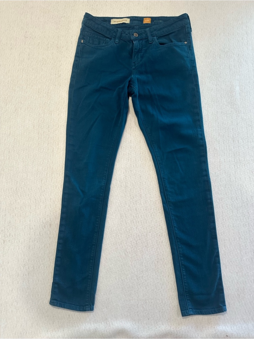 Pilcro & the Letterpress Teal Slim Jeans Size 28 Mid-Rise Stretch Denim